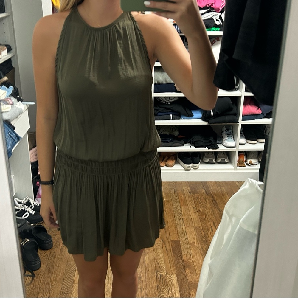 Chic Olive Halter Mini Dress